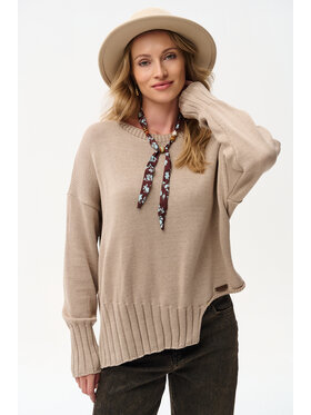 blue shadow blue shadow Sweter Bocq Beżowy Regular Fit