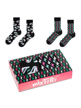 Zooksy Zooksy Zestaw 2 par wysokich skarpet unisex mixTURY Czarny