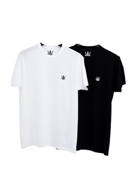 Jigga Wear Jigga Wear Komplet t-shirtów Zestaw 2 T-Shirtów Jigga Wear Mini Crown Czarna / Biała 3XL Kolorowy Regular Fit