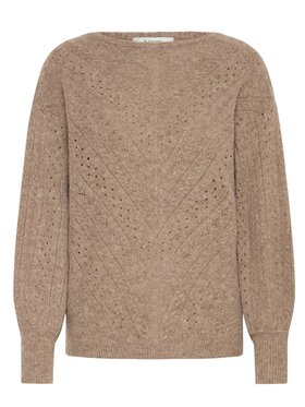 b.young b.young Πουλόβερ Maglia byommo boatneck Καφέ Comfort Fit