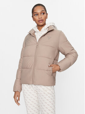 Guess Guess Пухено яке V3BL13 WFUD0 Бежов Regular Fit