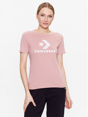Converse Converse T-Shirt Floral Star Chevron 10024538-A03 Różowy Slim Fit