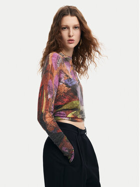 Desigual Desigual Pulover Camo Petals 24WWJF75 Colorat Regular Fit