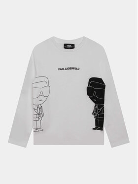 Karl Lagerfeld Kids Karl Lagerfeld Kids Bluzka Z25415 M Biały Regular Fit