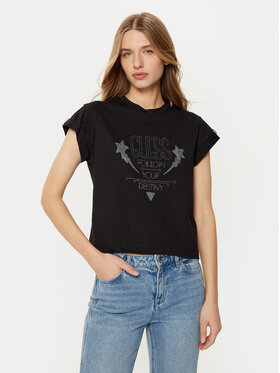 Guess Guess Tricou W5RI06 I3Z14 Negru Regular Fit