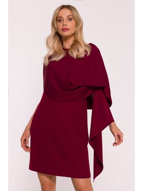 Stylove Stylove Sukienka koktajlowa s423 Bordowy A-Line Fit