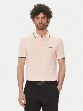 BOSS BOSS Тениска с яка и копчета Paddy 50469055 Розов Regular Fit
