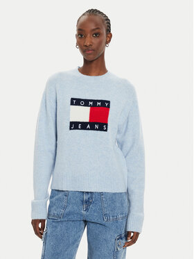 Tommy Jeans Tommy Jeans Sweater Flag DW0DW18681 Kék Relaxed Fit