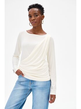 blue shadow blue shadow Bluzka Nanu Écru Regular Fit