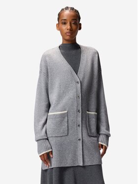PINKO PINKO Kardigán Tasmania cardigan lana merinos cachemire Sivá Oversize