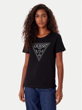 Guess Guess T-Shirt W5BI18 I3Z14 Czarny Regular Fit