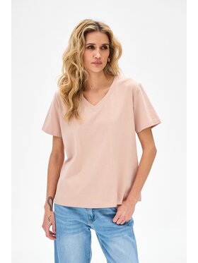blue shadow blue shadow T-Shirt Mango Beżowy Regular Fit