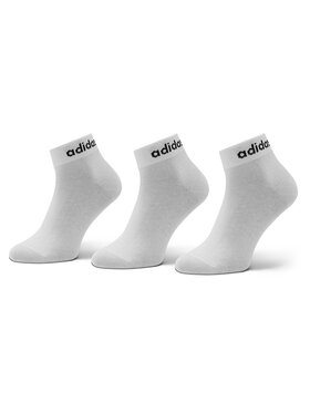 adidas adidas Krátké ponožky Think Linear Ankle Socks 3 Pairs HT3451 Bílá