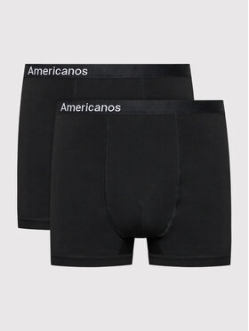 Americanos Americanos Komplet 2 par bokserek Boxers Czarny Regular Fit