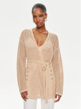 TWINSET TWINSET Kardigan 241TT3083 Beżowy Regular Fit