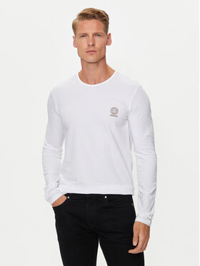 Versace Versace Pikkade varrukatega T-särk AUU01007 1A10011 Valge Regular Fit
