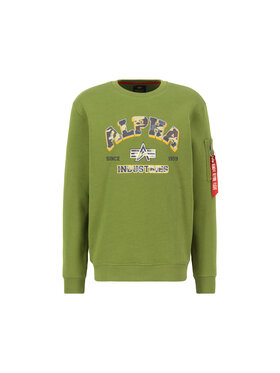 Alpha Industries Alpha Industries Bluza College Camo Sweatshirt Zielony Regular Fit