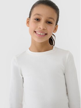 4F 4F Longsleeve 4FJWSS25TLONF430-11S Bianco Slim Fit
