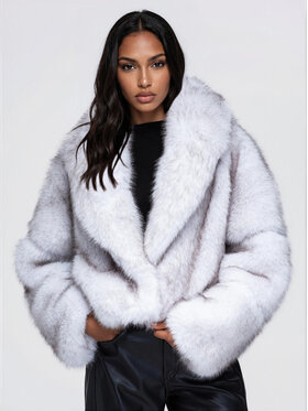 Ombre Ombre Futro OW-FR-E0003 Szary Oversize