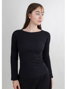 DKaren Sport DKaren Sport Bluzka DK34 Długi Czarny Classic Fit