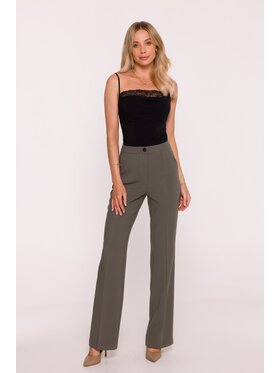 Stylove Stylove Spodnie garniturowe S418 Khaki Wide Leg