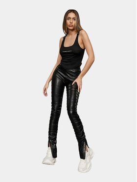 MADE BY SOCIETY MADE BY SOCIETY Spodnie materiałowe Pantaloni CRUSH - P26323 Czarny Basic Fit