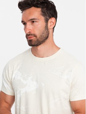 Ombre Ombre T-Shirt OM-TSFP-0184 Écru Regular Fit