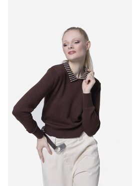 PINKO PINKO Sweter Ventotene Brązowy Regular Fit