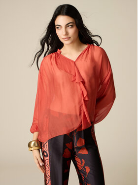 Oltre Oltre Blusa 2007J000772N027 Arancione Regular Fit