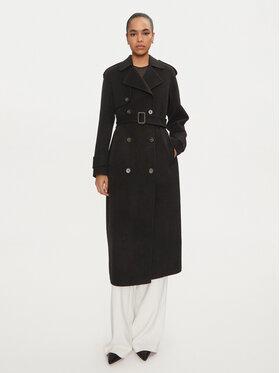 Elisabetta Franchi Elisabetta Franchi Palton de lână CP-57D-46E2 Negru Regular Fit