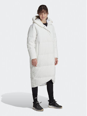 adidas adidas Vatovaná bunda Big Baffle Down Coat HN9939 Biela Loose Fit
