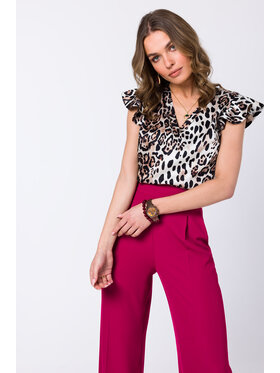 Stylove Stylove Bluzka S344 Beżowy Regular Fit