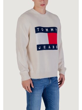 Tommy Jeans Tommy Jeans Maglione TJM REG MELANGE FLAG Bianco Casual Fit