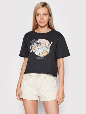 Rip Curl Rip Curl Marškinėliai On The Coast GTEHO9 Juoda Relaxed Fit