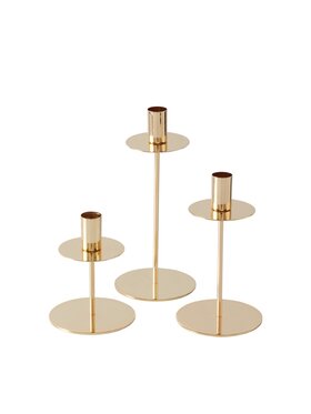 MIAhome MIAhome Świecznik metalowy złoty 3 szt. wys. 13-23 cm Złoty