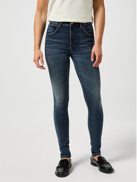 Wrangler Wrangler Jeansy HIGH SKINNY Niebieski Slim Fit