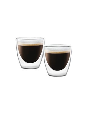Vialli Design Vialli Design Szklanka 2 SZKL.DO ESPRESSO Z PODW.ŚC. 80ML AMO 5837 Przezroczysty