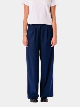 TeeShoppen TeeShoppen Spodnie materiałowe 'Basic Collection' Granatowy Oversize