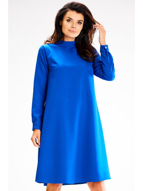 Awama Awama Sukienka codzienna A599 Niebieski Basic Fit