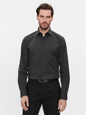 Calvin Klein Calvin Klein Cămașă Logo Print K10K112312 Negru Slim Fit