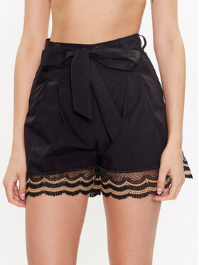 TWINSET TWINSET Šortky z materiálu 231TT2126 Černá Regular Fit