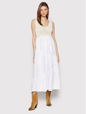 TWINSET TWINSET Sukienka letnia 221TT3083 Biały Regular Fit