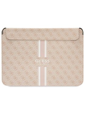 Guess Guess Etui na laptopa 4G Printed Stripes Różowy