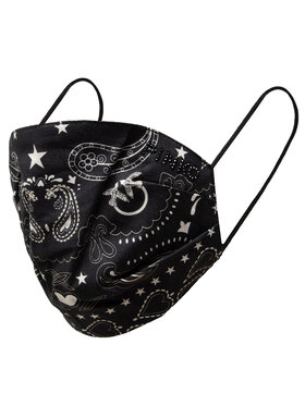 Pinko Pinko Maseczka materiałowa Zoologia Mask Popeline St.Bandana 20211 PRR 1N20D9 Y7RF Czarny