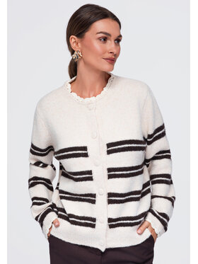 Ombre Ombre Sweter OW-SW-E0009 Beżowy Relaxed Fit