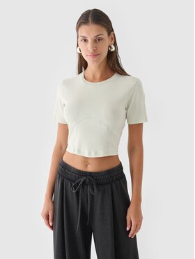 4F 4F Top 4FRAW24TTSHF2581-47S Zielony Slim Fit