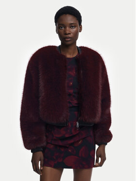 Desigual Desigual Futro Raspberry 25WWEW67 Bordowy Relaxed Fit