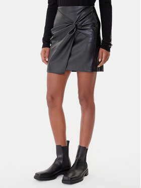 Vero Moda Vero Moda Sukně z imitace kůže Gawn 10333689 Černá Regular Fit