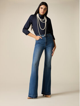 Oltre Oltre Jeansy P463R008897N024 Niebieski Flare Fit