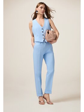 Oltre Oltre Pantaloni di tessuto P040R008510N004 Turchese Regular Fit